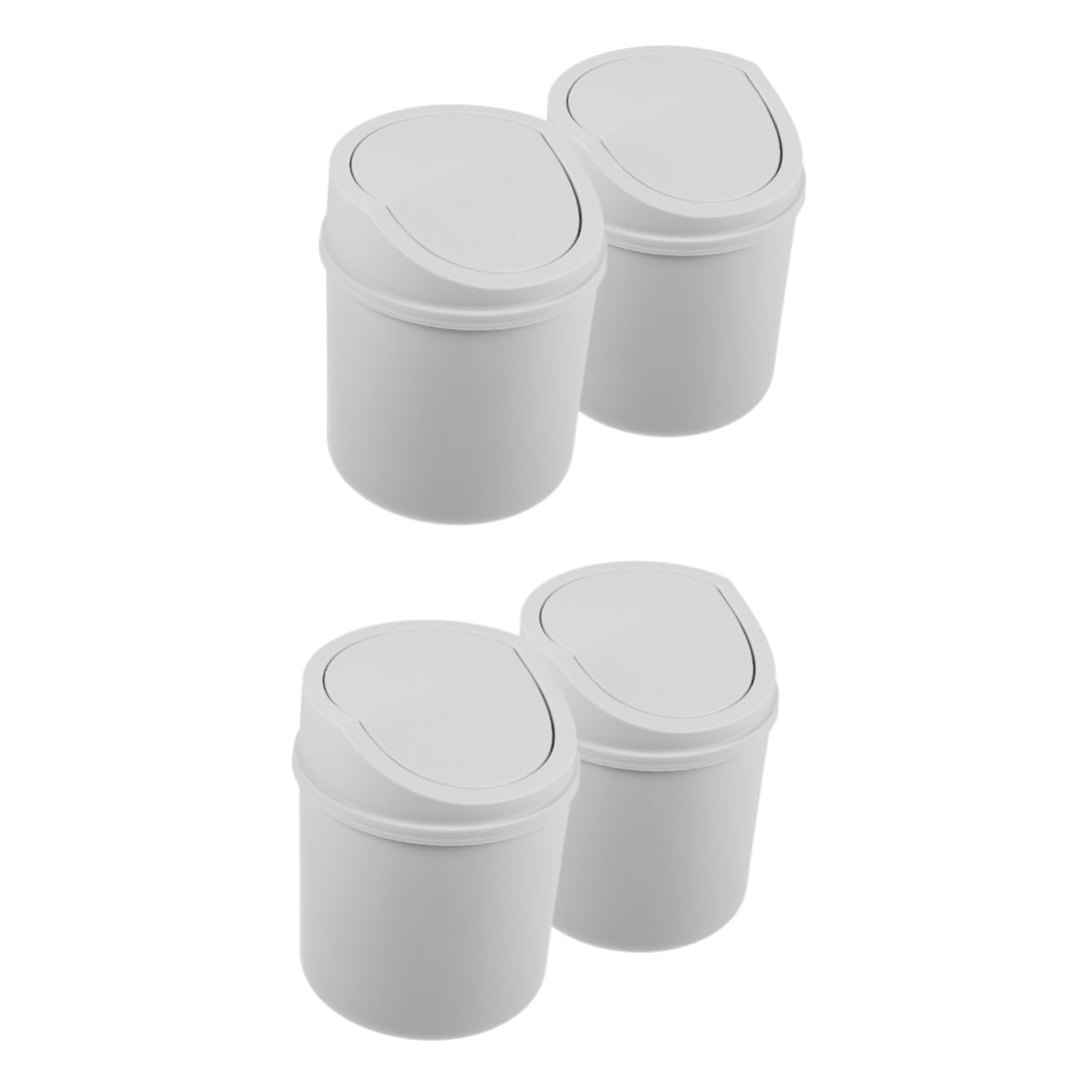 Outanaya 2sets Small Trash Can Swing Lid Mini Swing Lid Garbage Bin for Desktop Bathroom Kitchen 2pcs*2