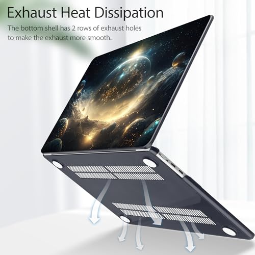Image of Tuiklol for MacBook Air 13 inch Case M5 2026 M4 2025 M3 2024 M2 2022 Release Model A3449 A3240 A3113 A2681,Plastic Hard Shell Cover for MacBook Air 13.6 with Touch ID, Birth of Galaxy