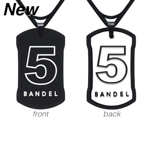 バンデル(BANDEL) ナンバー シリコン ネックレス リバーシブル No.5（ブラックxホワイト）45cm
