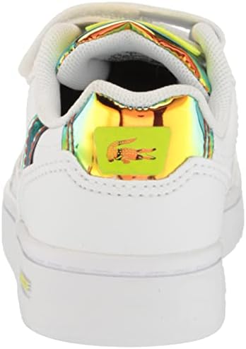 Lacoste T-Clip Sneaker, WHT/YLW, 1 US Unisex Little Kid | Image 2
