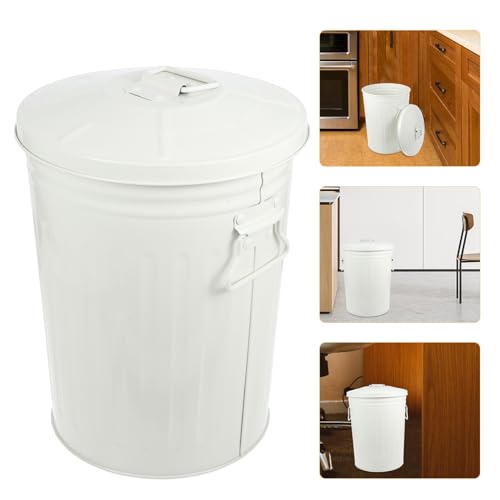 Caneca de basura rectangular Beige de hierro 8L miniatura 6