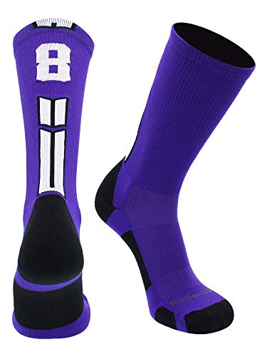 Dark Green & White Crew Length Jersey Number Socks by MadSportsStuff2