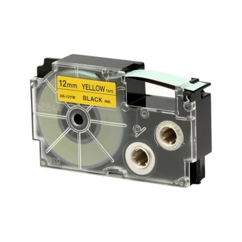 Casio 12mm Black Print on Yellow Tape Cover