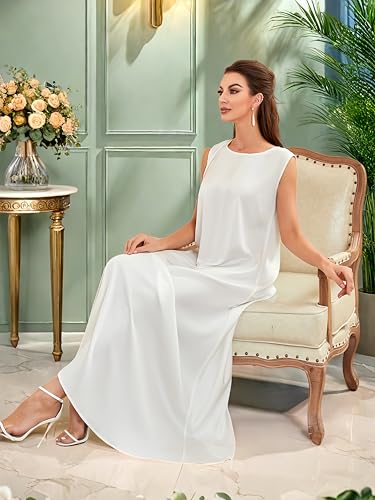 Modest Sleeveless Inner Dress for Abaya Muslim Women Maxi Long Slip Under Dress Prayer Islamic Dubai TurkeyJilbab Clothing3