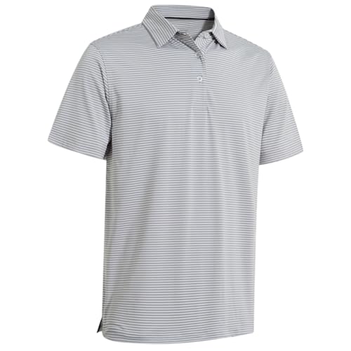 Image of Men's Golf Polo Shirts Short Sleeve Striped Performance Moisture Wicking Dry Fit Golf Shirts for Men