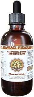 HawaiiPharm California Poppy and Kava Kava Liquid Extract, Organic California Poppy (Eschscholzia Californica) and Kava Kava (Piper Methysticum) Tincture Supplement 4 oz