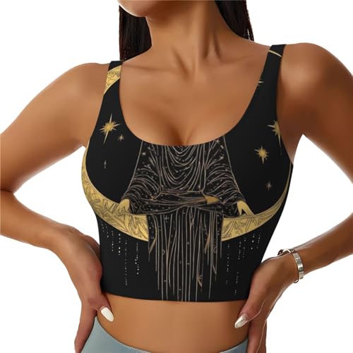 Supdreamc Women Padded Crop Tank Top Athletic Sports Bra for Yoga Running Comfort