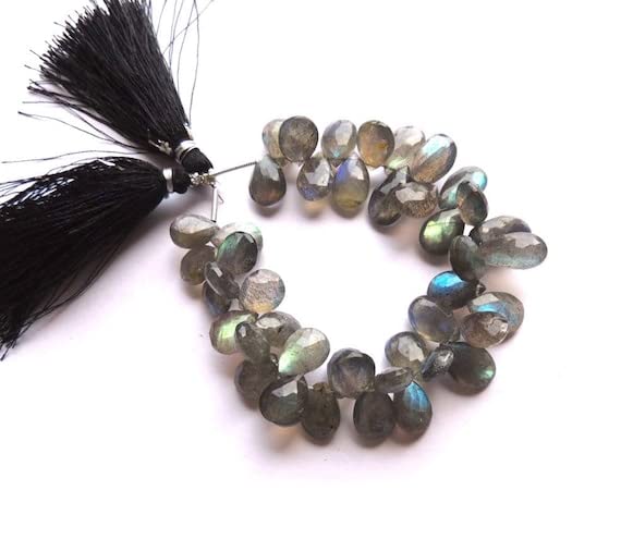 Perles labradorite feu bleu en amande pour créer vos bijoux bohèmes chic