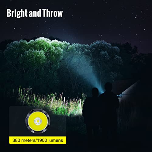 Thrunite Tn12 Pro Rechargeable Flashlight, High 1900 Lumens Bright Flashlight With Dual Switch, Long 415 Yards Throw, For Outdoor Rescue, Searching, Hiking And Emergency - Desert Tan Cool White #TOP2