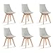 Designetsamaison Lot de 6 chaises scandinaves Grises - Prague