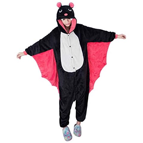 FunnyCos Unisex One Piece Pajamas Adult Novetly Animal Onesies Cosplay Costume Fancy Dress Bat M Cover