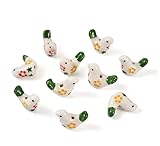 Matériel: Jewellery 10 pièces de Perles en Porcelaine de Pigeon imprimées à la Main, Perles d\'espacement en céramique d\'animaux en Vrac pour la Fabrication de Bracelets, Colliers et Boucles