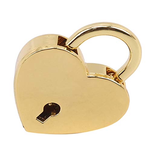 Image of EJY Retro Mini Love Heart Shape Padlock Suitcase Luggage Lock with Keys for Gym,Sports,Employee Locker,Outdoor,Imitation Gold