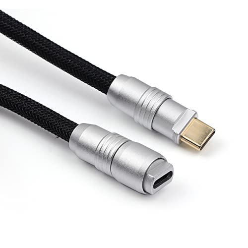 Image of EPOMAKER Upgraded Coiled Type-C Aviator USB Cable, USB A to Type C Detachable Gaming Keyboard Cable for Mac /Win /Gamers(Black)