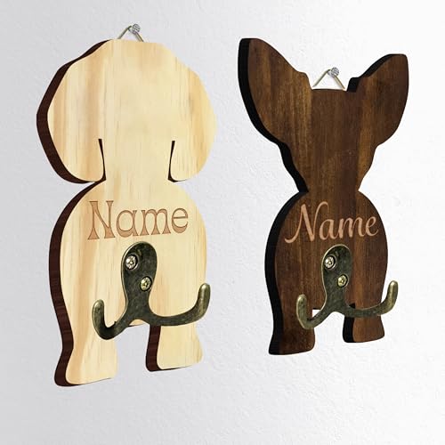 Personalized Wooden Dog Leash Holder