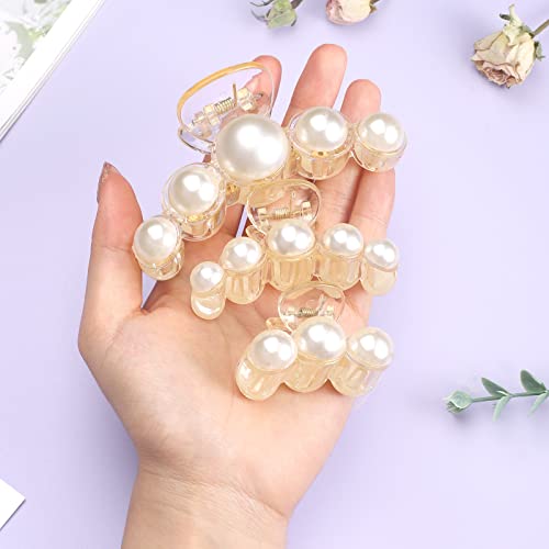 6 Pcs Pearl Hair Claw Clips, Fancy Pearl Wedding Hair Accessories Gift For Women Girls With Gift Box #TOP4