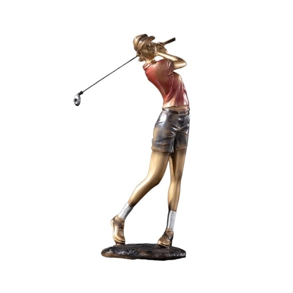 RUOXIUKHBZPS Golf Figurine Statue Golfer Decoration Arts Home Decor Sculpture Polyresin 20 inch(Red)