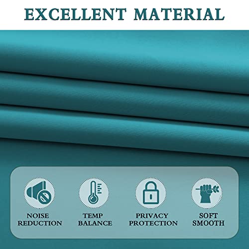Image of DONREN 90 Inch Curtains Blackout Thermal Insulated Rod Pocket Curtain Panels for Living Room (42 W x 54 L,2 Panels,Teal)