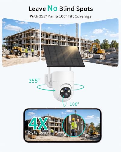 Image of LIWAN Cellular Security Cameras Wireless Outdoor, No WiFi Needed, Off-Grid | 2-Pack 4G LTE Solar Cam with SIM Card, IP66, 2K Color Night Vision, 360 Live View for Farm, Ranch, Construction Site