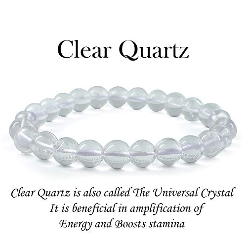 Image of Certified Natural Crystal Stone 8 mm Round Beads Bracelet for Men & Women | Reiki Charged Gemstone Bracelet | Multiple Stone Variants Available