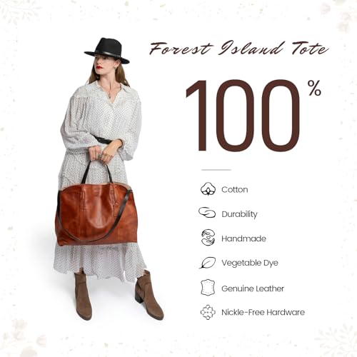 Image of OLD TREND Genuine Leather Forest Island Tote | Spacious Handbag with Removable Inner Pouches