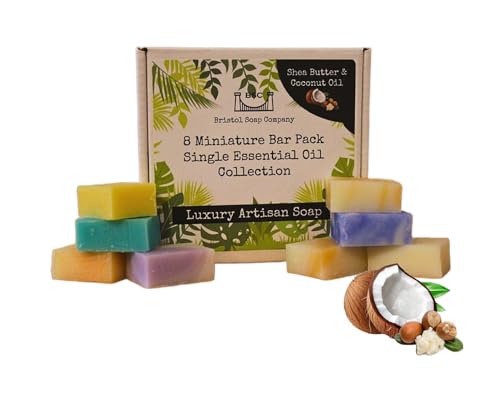 Bristol Soap Company Luxury Artisan Soap Mini Bar Pack, 8 Handmade Essential Oil Soaps, Shea Butter & Coconut Oil, Cruelty-Free & Vegan Gift Set