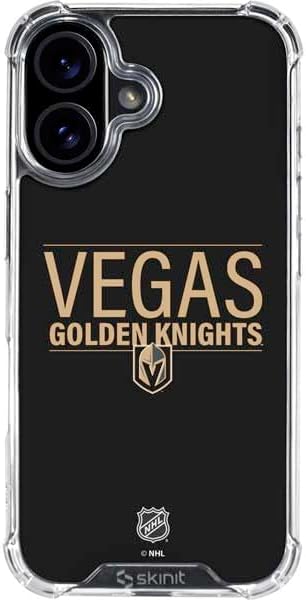 Skinit Clear Phone Case Compatible with iPhone 16 - Officially Licensed NHL Vegas Golden Knights Frozen Design