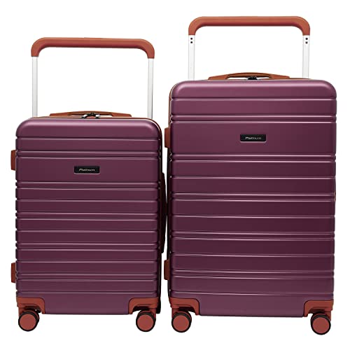 Image of Travelers Club 2PC or 20 inch Navigate Luggage Set, Burgundy, 2PC Set