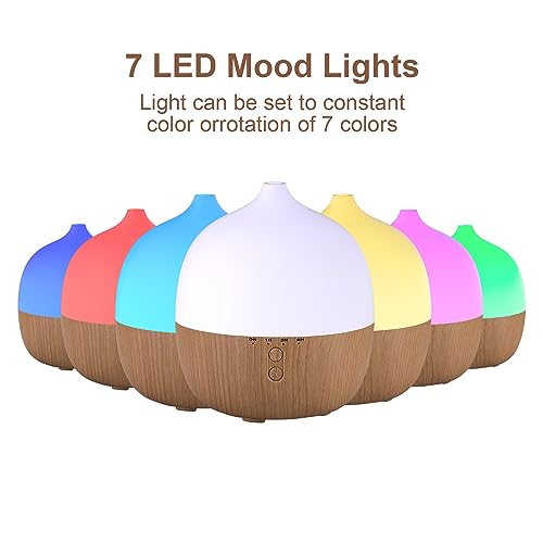 Haoday 300Ml Essential Oil Diffuser With Remote Control - 3 In 1 Ultrasonic Humidifier And Vaporizer For Essential Oils, Aroma Diffusers With 7 Led Colors, Adjustable Cool Mist, Timer & Auto Shut-Off #TOP1