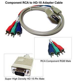 Cable adaptador video 3 RCA a D-sub 15 pines miniatura 2