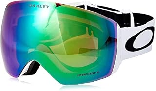 Oakley Men's Flight Deck Snow Goggles, Matte White, Prizm Jade Iridium, Large