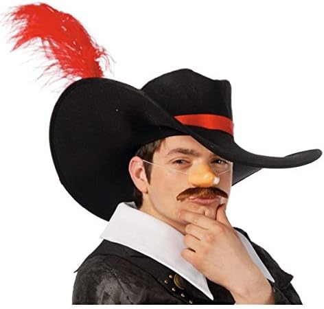 swordsman hat, Black, 40 cm (width) x 3 cm (length) x 15.748 cm (height)