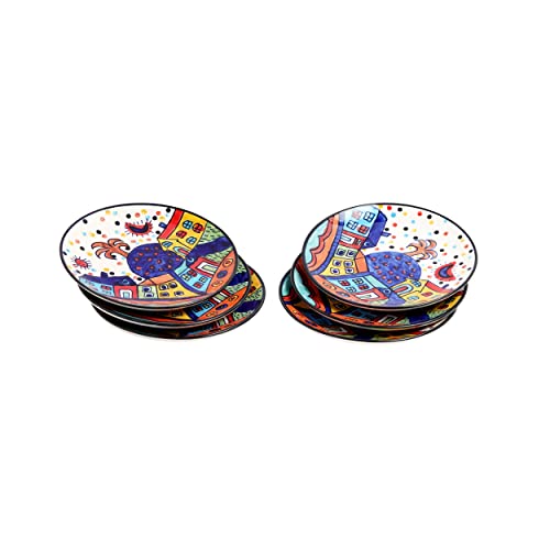 Image of Freakway Hut Handcrafted Ceramic Dinner Plates, 7 Inches, 6 Pieces