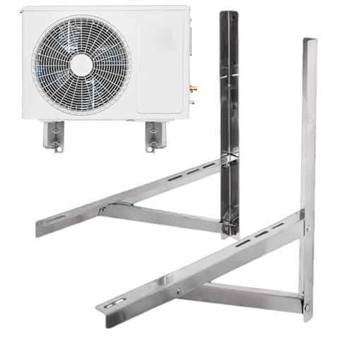 Eventerde Soporte Para Aire Acondicionado,Elemento De Fijación Para Acondicionador Split - Accesorios Multifuncionales Plegables De Acero Inoxidable Para Unidad Split De Pared Exterior Sin Conducto