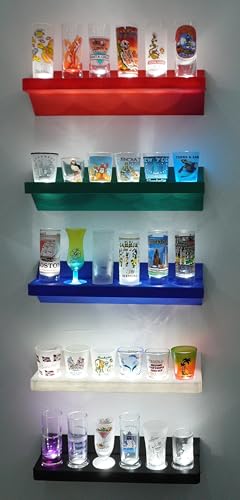 Image of Lighted LED Shot Glass Shelf (Blue)