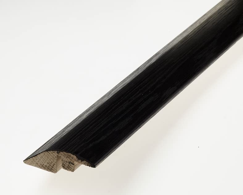 Adjustable 14mm to 18mm Ramp Reducer Threshold Door Bar for Solid & Engineered Wood Flooring (Jet Black)