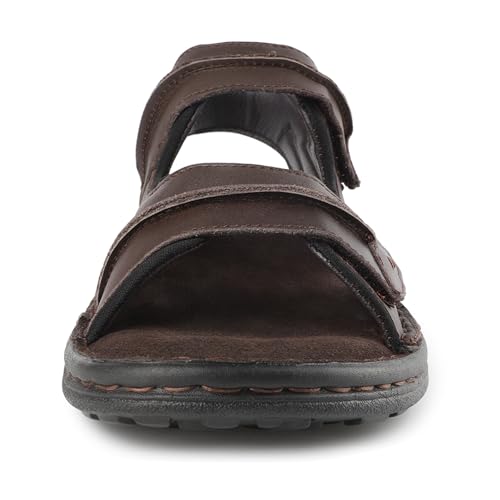 riemot Men's Sandals Leather Casual Open Toe Beach Sandal Summer Outdoor Walking Hiking Fisherman Sandals with Adjustable Strap2