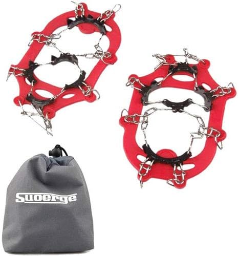 Miniatura 7 de 11 dientes de crampones antideslizantes para zapatos al aire libre cubierta garras de hielo con cadena de acero inoxidable para niños y