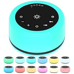 Soother Sleep Sound Machine Night Light White Noise Machine with 30 Soothing Sounds & 12 Color Night Lights for Baby Kids Adults Brown Noise Machine with Timer & Continuous Play for Home Travel Office