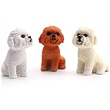 caniche mini toy criaderos Decoración de estatua de perro mascota: puede permanecer de pie firmemente sobre un escritorio liso, estatua de perro