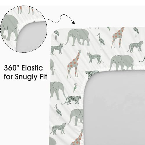 Image of Little Grape Land Bassinet Sheets for Baby Boys Girls 4 Pack, (Safari)