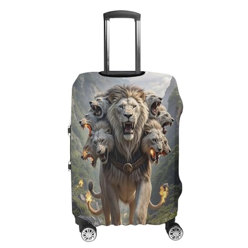 Nine Lions Luggage Cover, Elastic Luggage Protector Fits 19-32in Suitcases, Washable & Anti-Scratch Suitcase Cover for Men Women L4