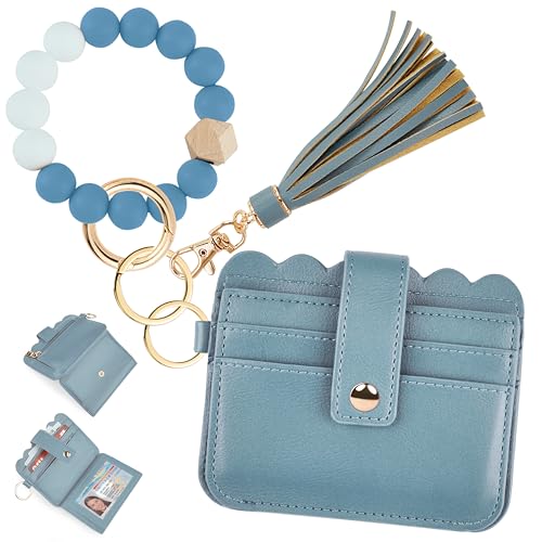 Image of Wristlet Wallet for Women with Keychain - RFID Card Holder Small Wallet Wristlet with Key Ring