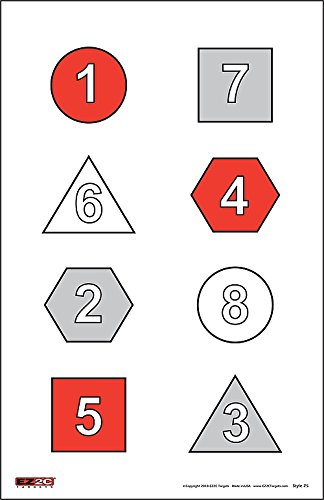 EZ2C Acquisition and Recognition USA Made Shooting Range Paper Targets (25 Pack) High Visibility Firearms, Pistol, Airsoft BB Gun Range .22 Rifle Training Tactical 11