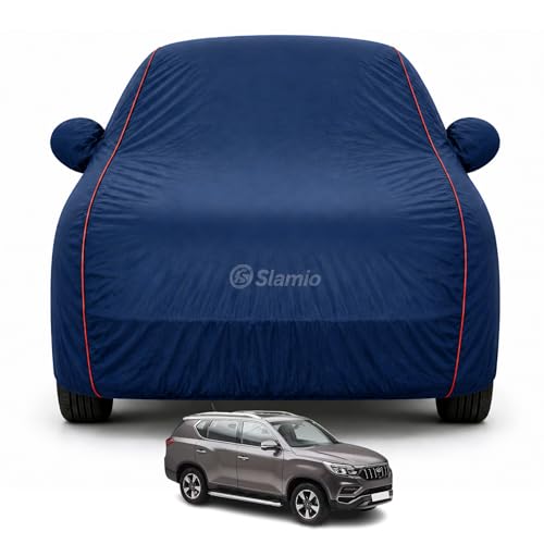 Image of Premium 100% Waterproof Car Cover for Mahindra Alturas G4 Model | All-Weather, UV & Dust Protection | Heavy-Duty 3-Layer Fabric | Custom Fit with Mirror & Antenna Pockets | Navy Blue