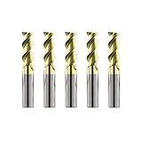 SPEED TIGER IAE5 Carbide Square Nose End Mill with ZrN Coating for Aluminum Applications - 2 Flute - IAE5-5/16'2T-ZrN - Made in Taiwan (5 Pieces, 5/16')
