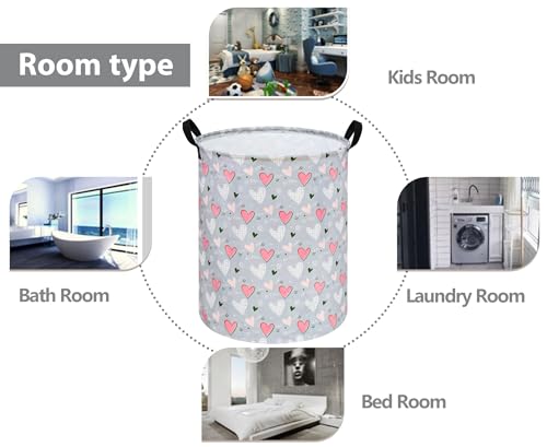 Image of Round Laundry Basket Storage Bins Nursery Hamper Gift Baskets for Home,Office,Home Decor