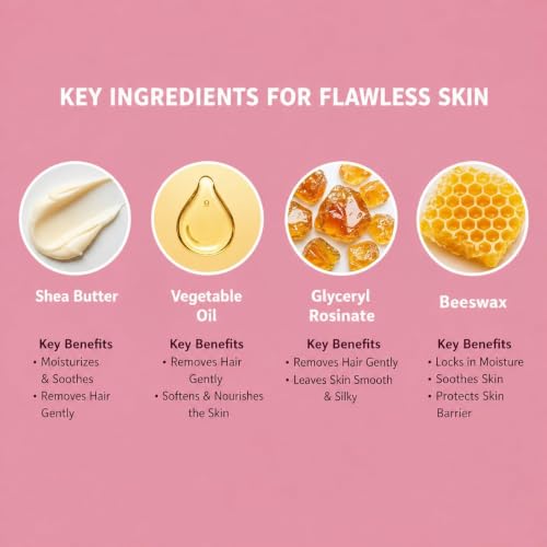 Image of O2 Green Organics Korean Glass Pink Soft Gel Liposoluble Wax for Hair Removal & De-Tan - Professional Moisturizing Painless Hair Removal with Shea Butter, Beeswax & Vegetable Oil for Silky Smooth Skin, All Skin Types, Salon Quality 800ml