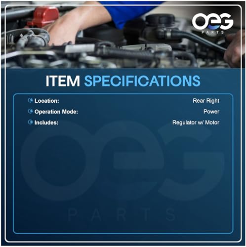 Image of OEG Parts New Window Regulator W /Motor Rear Passenger Side Right RRH Compatible With 2005-10 Chrysler 300, 2006-10 Dodge Charger & 2005-08 Magnum, 5065472AC, 748-547
