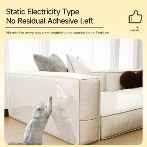 Cat Scratch Furniture Protector - Thickened Transparent Anti-Scratch Sofa Stickers, Self-Adhesive Protectors for Couches, Doors & Table Legs - Ultimate Cat Scratch Defense
